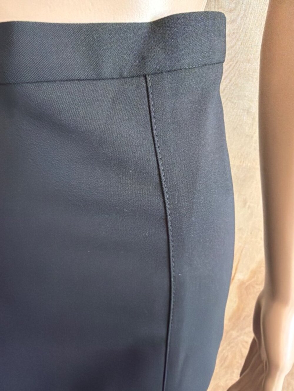 Vintage Dolce & Gabbana Black Wool Knee Length Skirt Leopard Lining Sz IT38 - Picture 14 of 16